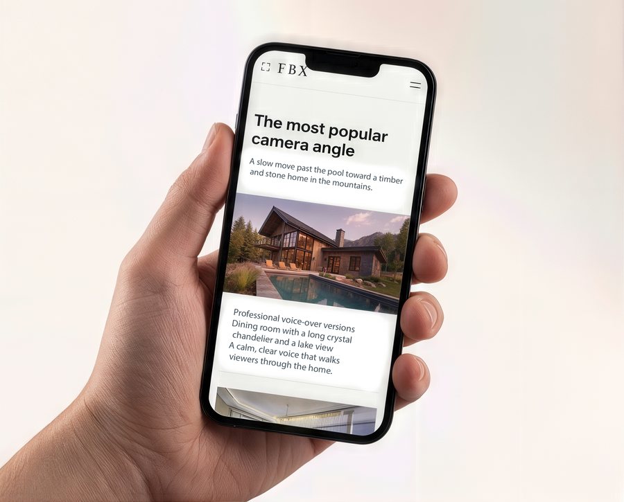The Real Estate FBX website on a phone